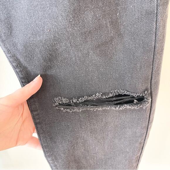 Princess Poly Straight Leg Jeans Button Fly Distressed women size 6 Black - Picture 2 of 10
